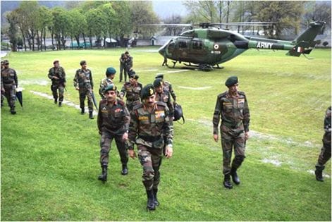 The army chief also reviewed the security of Kashmir