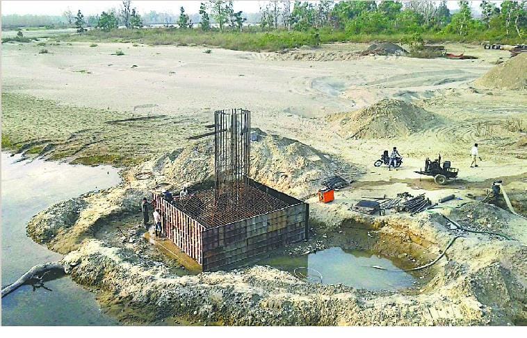 Jagbudi construction of new bridge