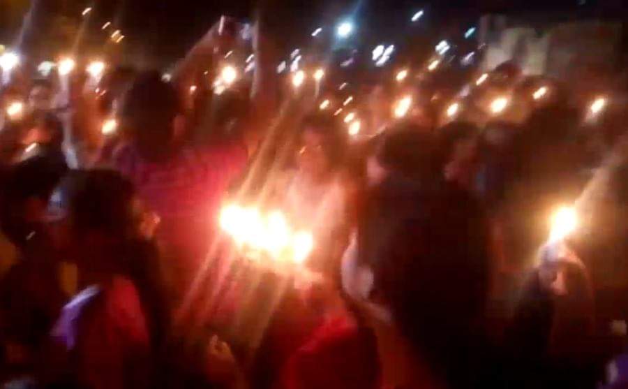 बिल्डर के खिलाफ प्रदर्शन