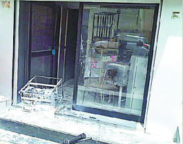 Fire caused by a short circuit in ATM