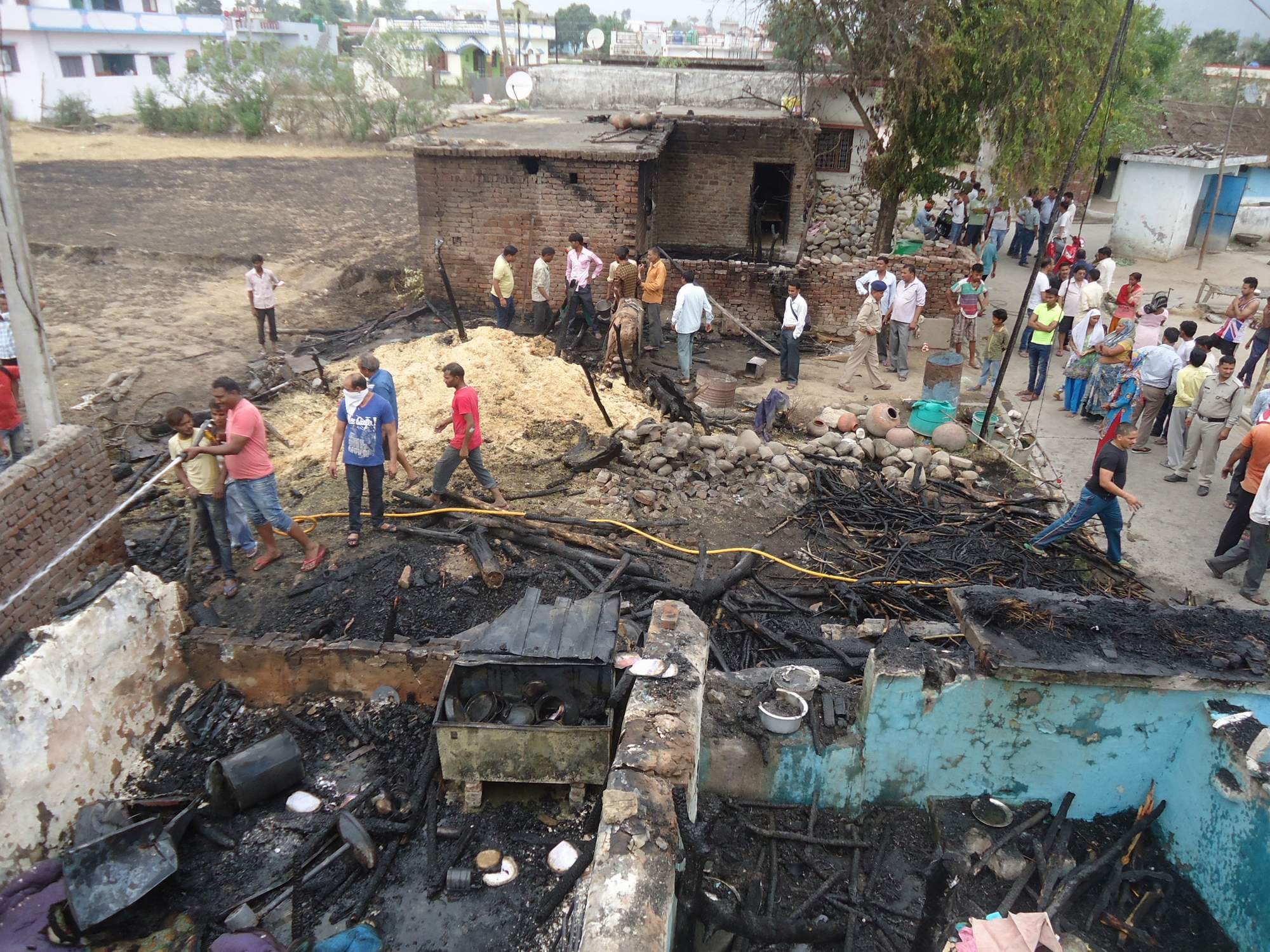 fire caught in houses in village of kotdwar.