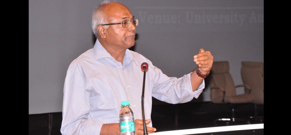 abvp students protest against professor kancha ilaiah