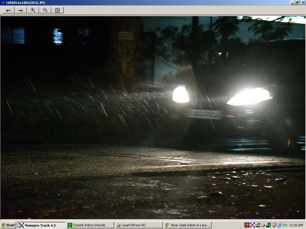 Rain with strong winds and hail
