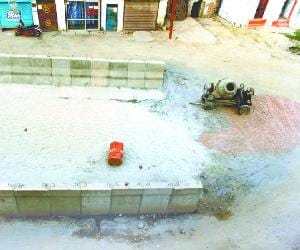Stalled by lack of funds halted construction of the overbridge