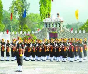 The salute to the passing out parade of 218 Rikruton