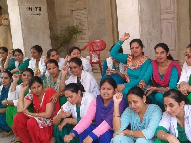Nurse, Rajindera Hospital Patiala, strike, rage rally, Patiala