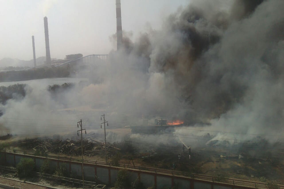 fire in ntpc plant anpara d
