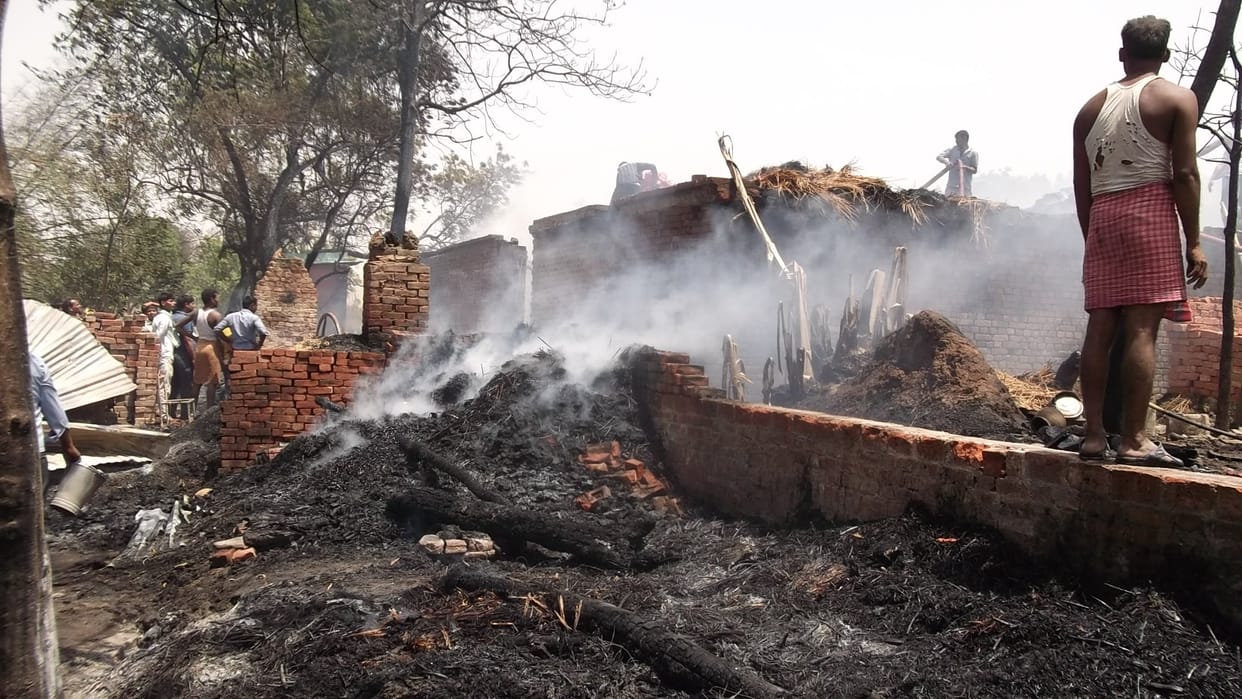  Litter from the fire was deserted settlement