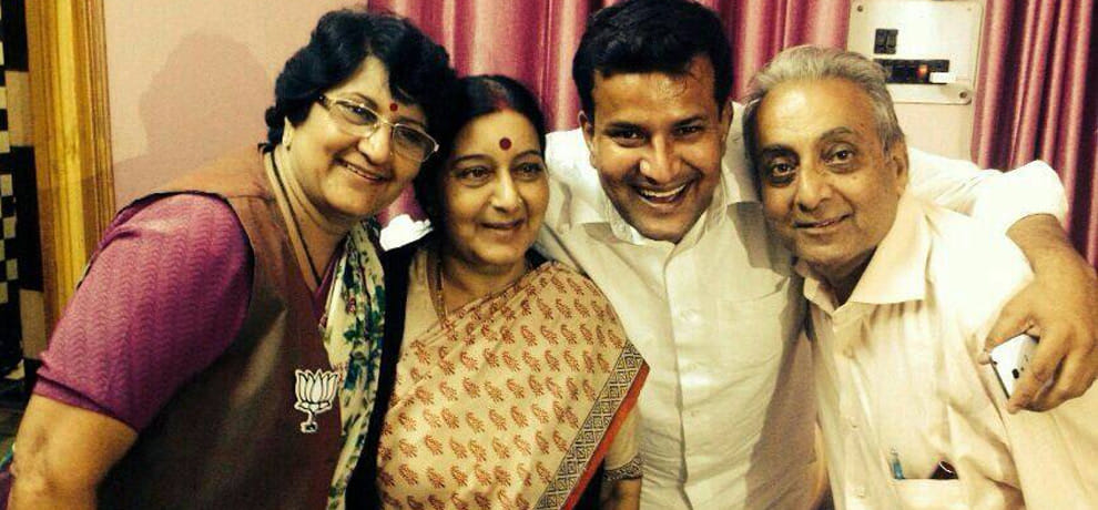 domestic voilence case against sushma swaraj brother in noida