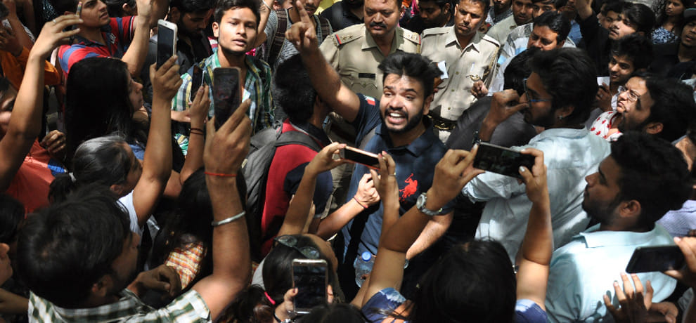 with UGC decision unhappy students create Violent protests and sabotage in campus