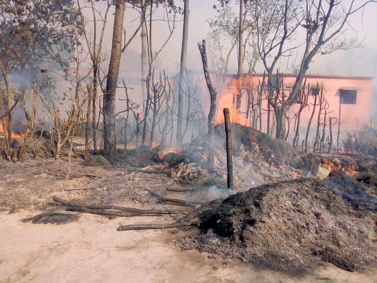  Fire four villages , 115 home Ashes