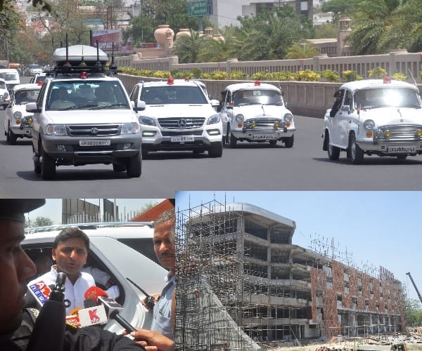  Akhilesh Yadav visits to see progress of his dream projects.