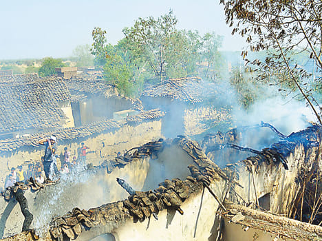 Villages were burned by fire ten million property