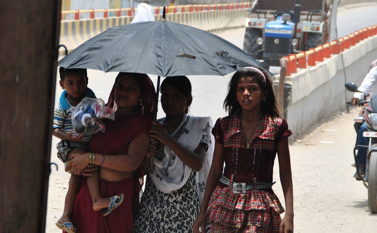 Most suffering from the scorching sun and heat