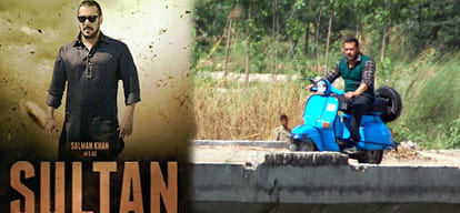 salman on scooter for sultan shooting, sages raised jai ho sultan slogans