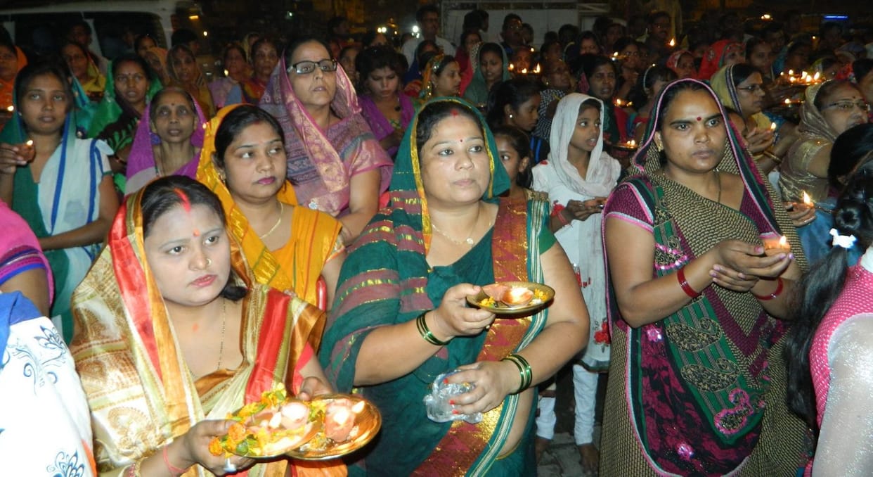 Influx of devotees in the temple 