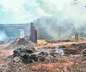 Three villages set on fire.