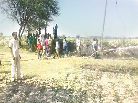 Short-circuit two Bigha crop ash
