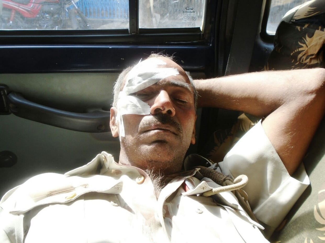 people tied to police, constable injured