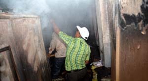 The fire in the warehouse of the business , home destroyed