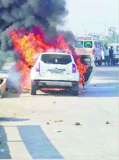 Burning car