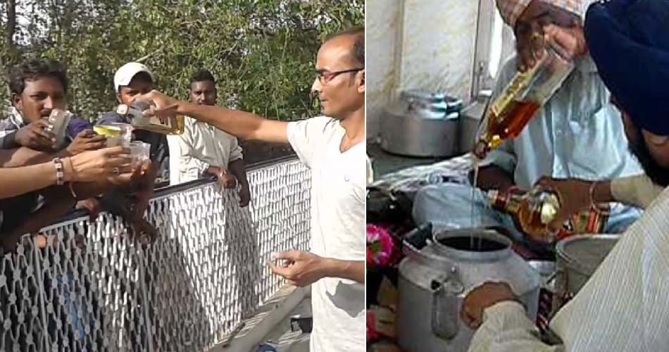  jalandhar unique temple, wine langar in kahandas dera