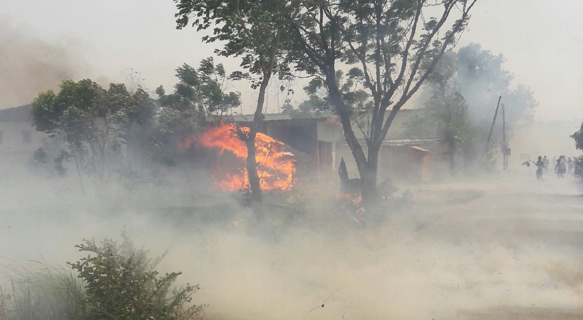 Seven villages on fire, 24 burnt house