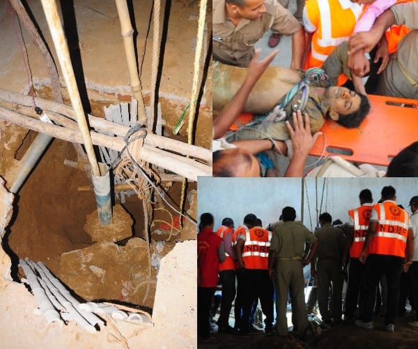  A labourer Falls in a pit In Lucknow.
