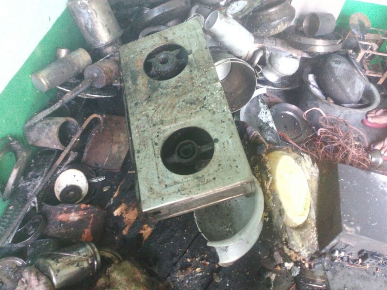 one scorching in Cylinder explosion 