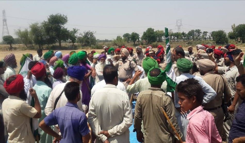 in front of police team Indebted farmer commit suicide with mother