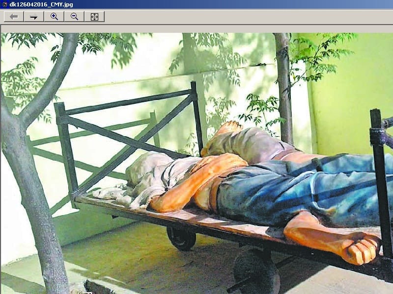 Live Statue of 1984 riots in mohali