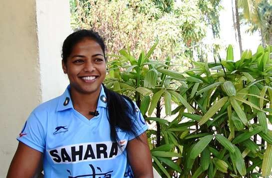 Deepika Thakur , Olympic gold medalist in women's hockey player is playing with the boys