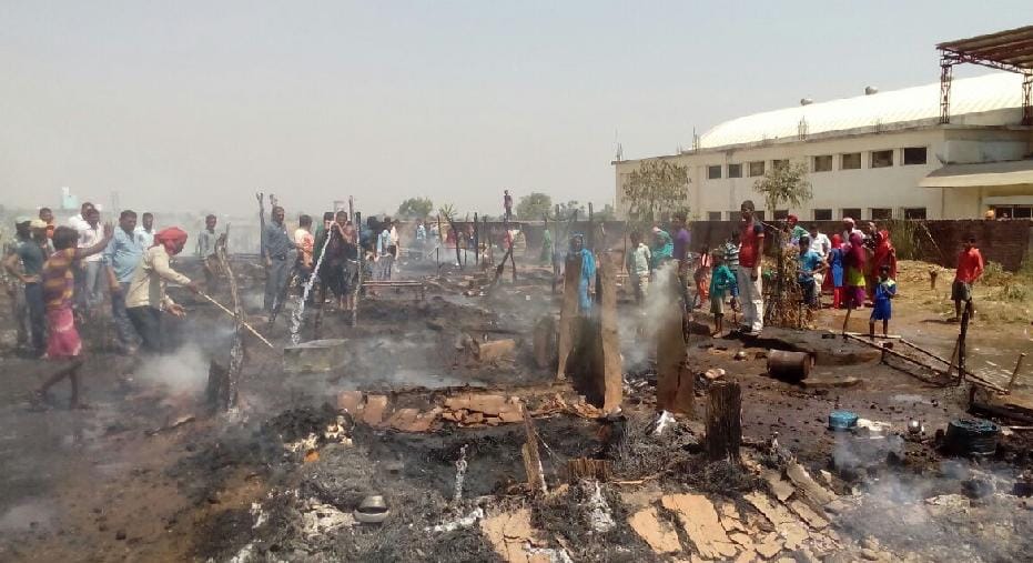 twenty five huts burnt