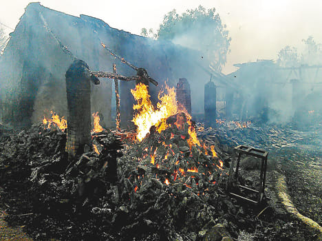 Eight houses burned by the spark of a short circuit