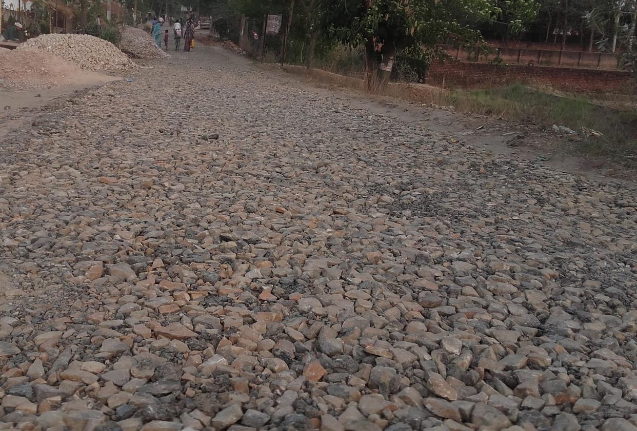 old matterials is being used in road construction