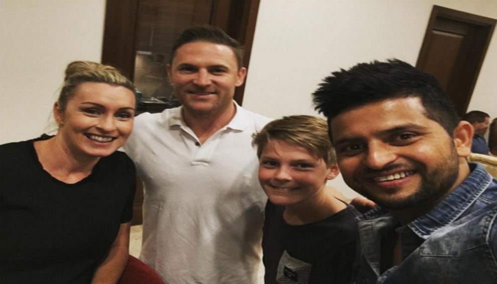 Brendon McCullum And 2 more spend time with Suresh Raina and family