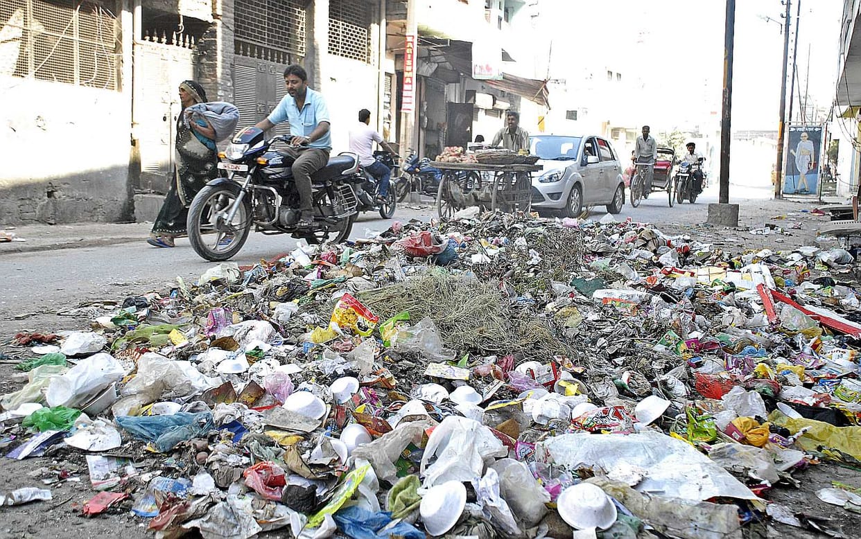 Dirt littered in drain
