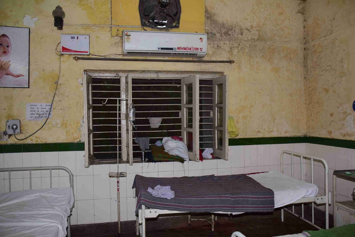 AC button and missing window panes to the burns ward 