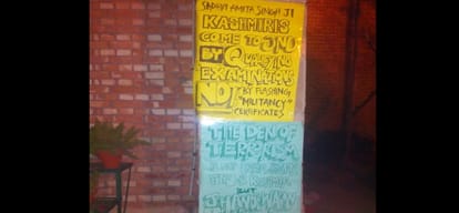 professor amita poster on walls of jnu by left students for calling jnu as den of sex rackets