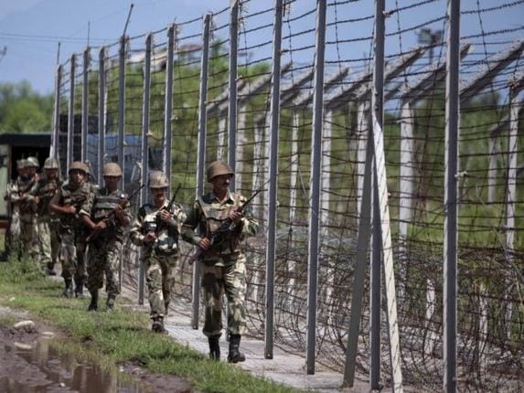 The process of setting the laser beam at the border