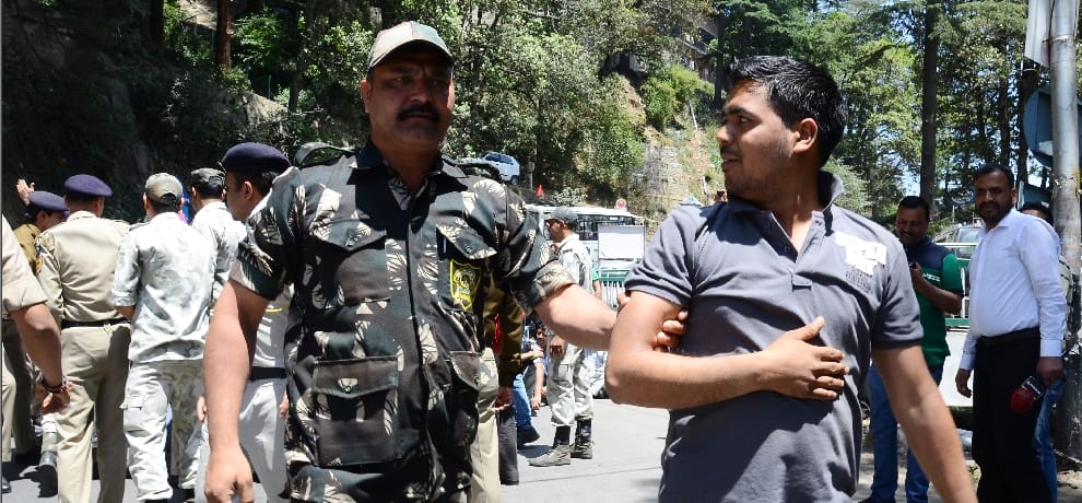 CITU protest at hp secretariat shimla on shontong project.