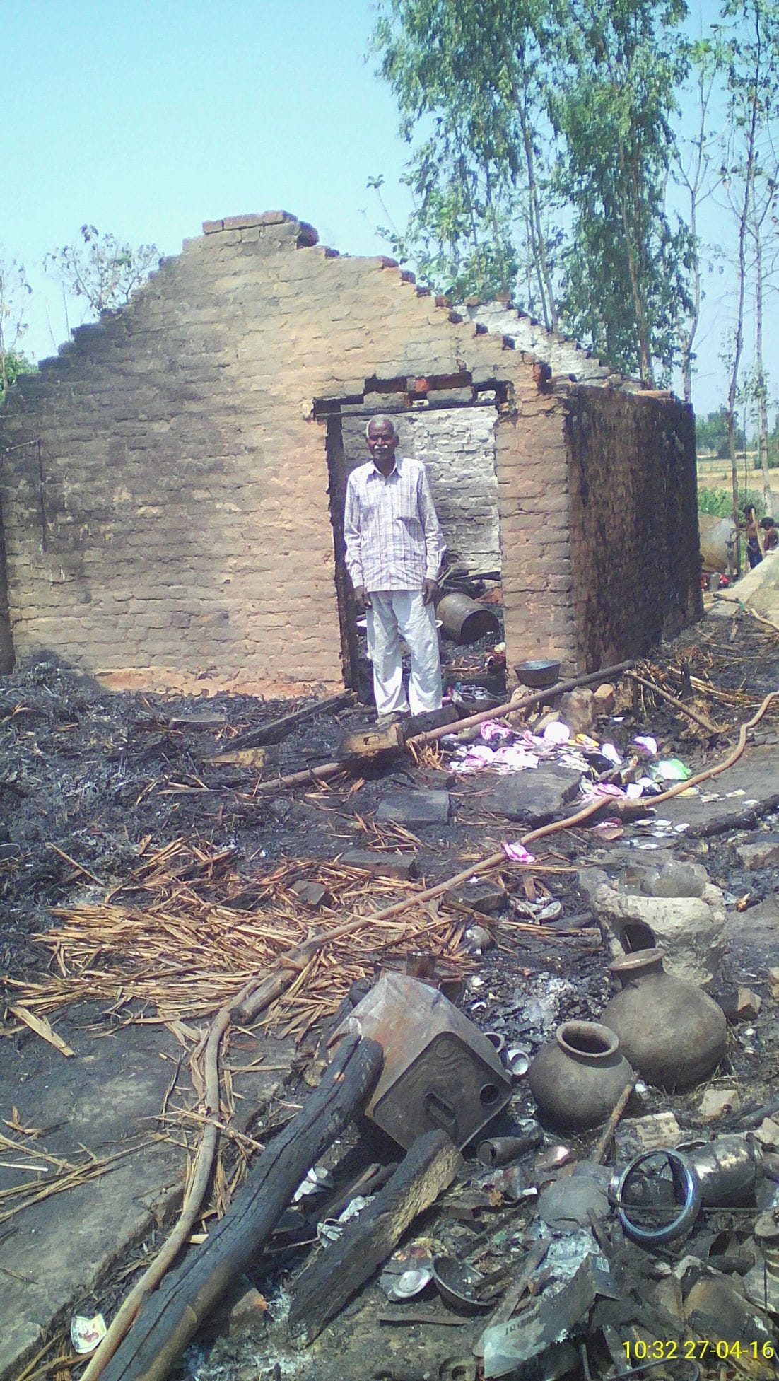 lit fire in two villeges 