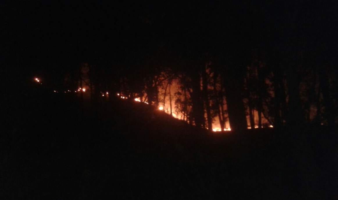 forest fires reached near to Army Arsenal at tehri