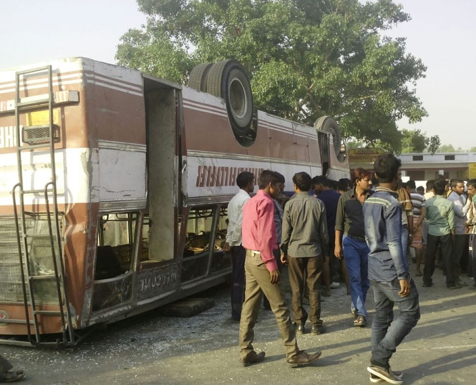 A bus of the procession fired, killing one