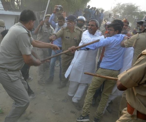 lda demolishes illegal building of sp leader rampal yadav