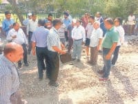 People stopped road construction, karnal