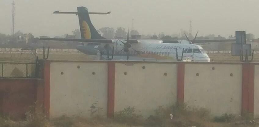 jet airways full emergency landing at amausi airport lucknow
