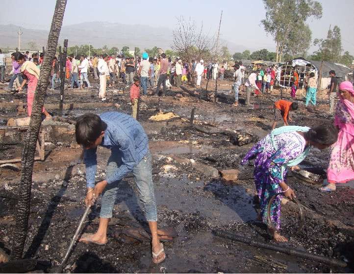 30 shanties gutted, loss of millions, pinjore news, 