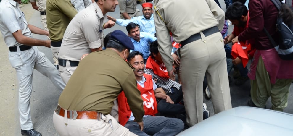 CITU protest at shimla, police arrest CITU leaders