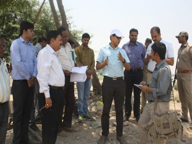 development work on the bank of mathura